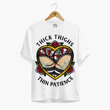 Load image into Gallery viewer, Thick Thighs Thin Patience Front Print T-shirt (Unisex)-Tattoo Clothing, Tattoo T-Shirt, EP01-Broken Society