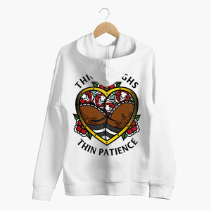 Thick Thighs Thin Patience Hoodie (Unisex)-Tattoo Clothing, Tattoo Hoodie, JH001-Broken Society