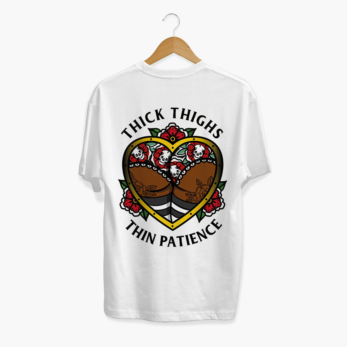 Thick Thighs Thin Patience T-shirt (Unisex)-Tattoo Clothing, Tattoo T-Shirt, N03-Broken Society