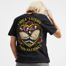 Laden Sie das Bild in den Galerie-Viewer, Thick Thighs Thin Patience T-shirt (Unisex)-Tattoo Clothing, Tattoo T-Shirt, N03-Broken Society