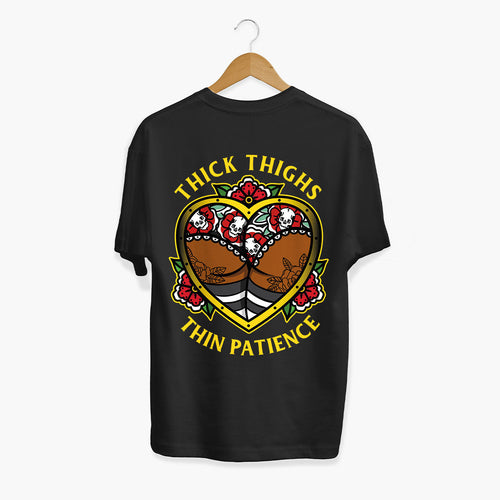Thick Thighs Thin Patience T-shirt (Unisex)-Tattoo Clothing, Tattoo T-Shirt, N03-Broken Society