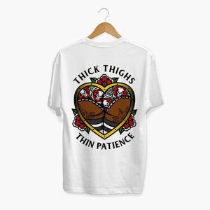 Thick Thighs Thin Patience T-shirt (Unisex)-Tattoo Clothing, Tattoo T-Shirt, N03-Broken Society