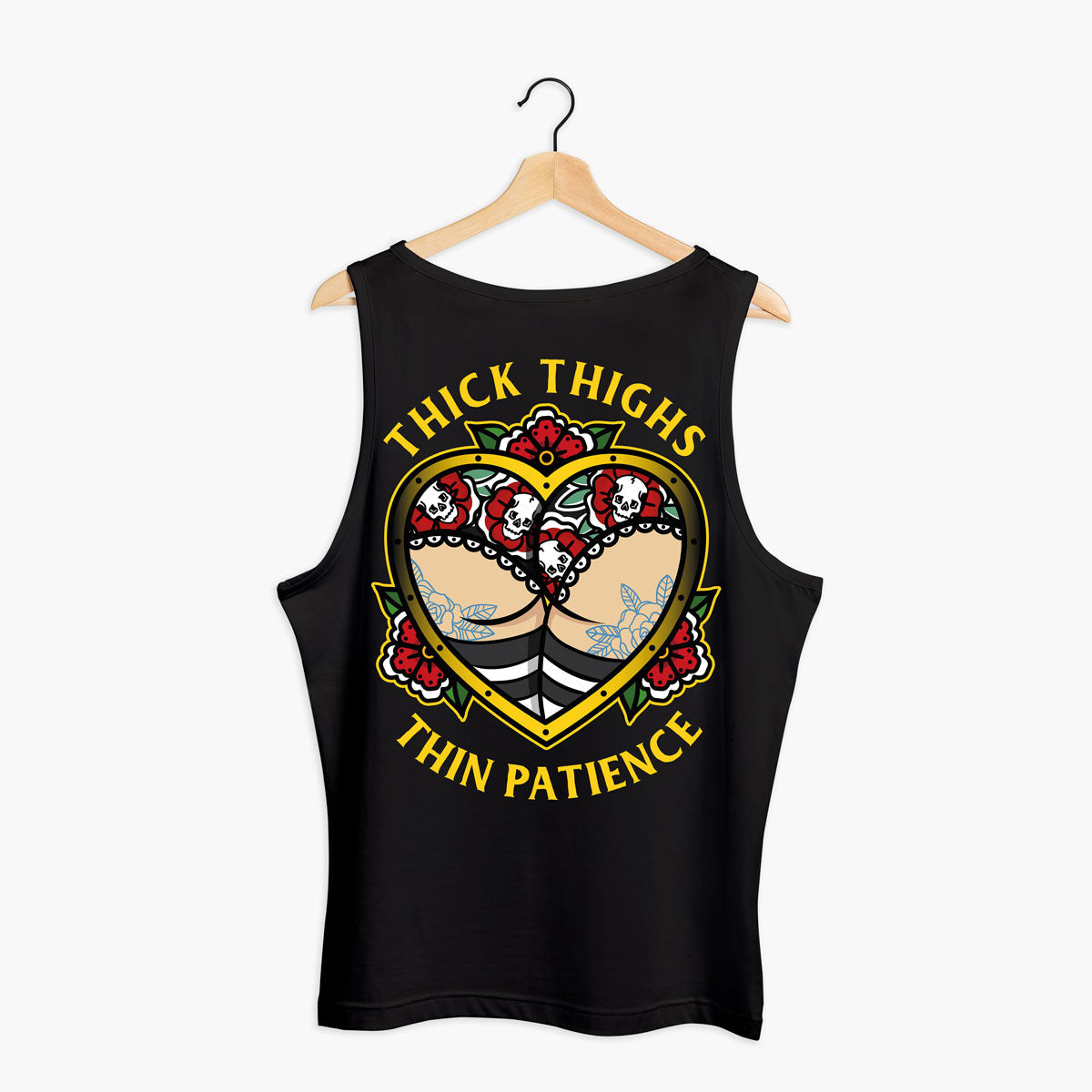 Thick Thighs Thin Patience Tank (Unisex)-Tattoo Clothing, Tattoo Tank, 03980-Broken Society