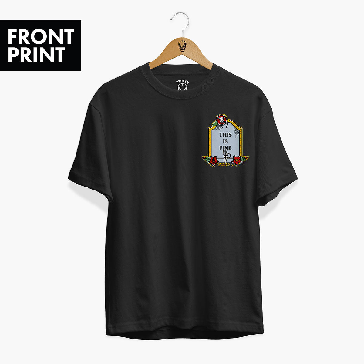 This Is Fine T-shirt (Unisex)-Tattoo Clothing, Tattoo T-Shirt, N03-Broken Society