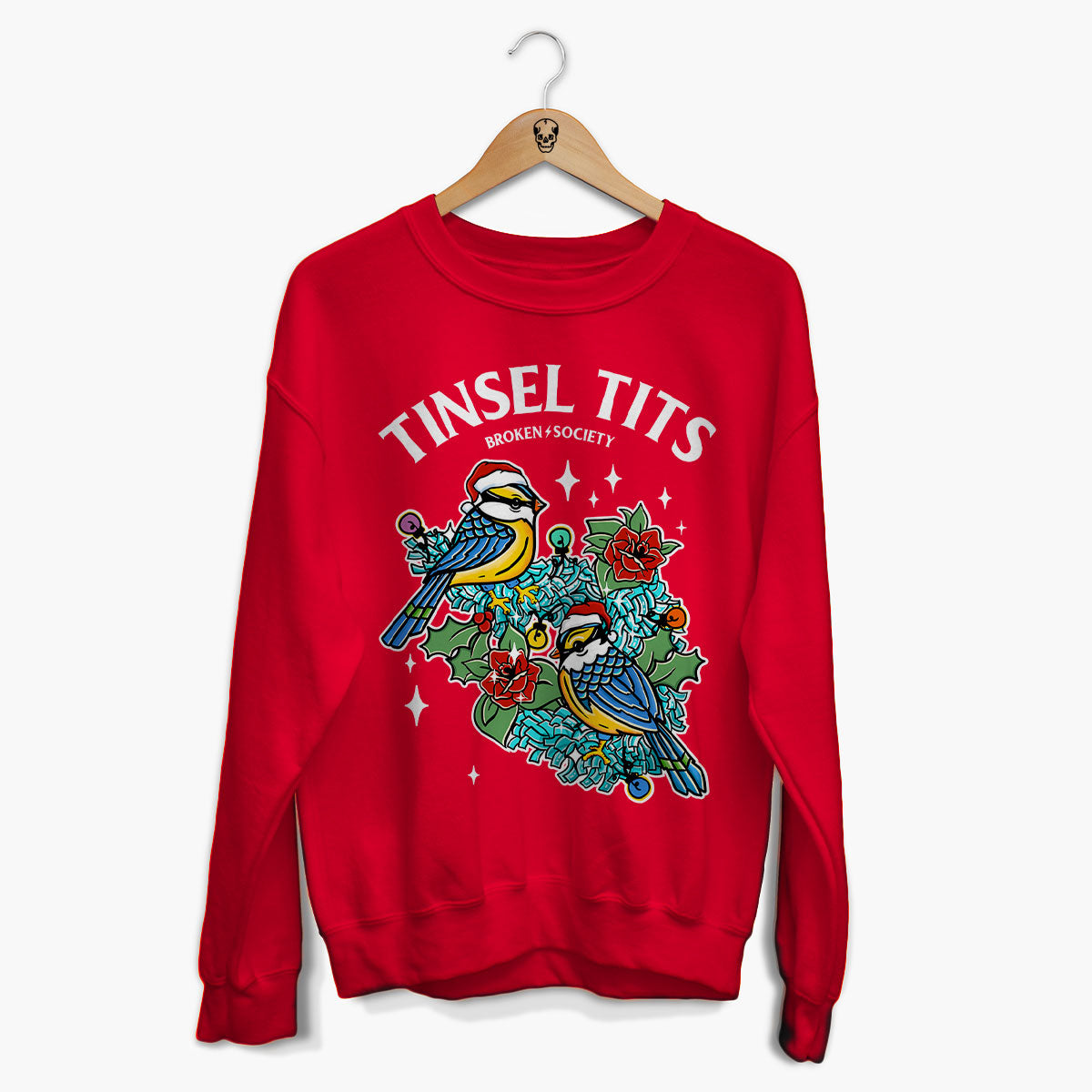 Tinsel Tits Christmas Jumper (Unisex)-Tattoo Clothing, Tattoo Sweatshirt, JH030-Broken Society