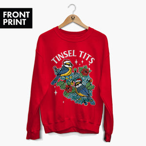 Tinsel Tits Christmas Jumper (Unisex)-Tattoo Clothing, Tattoo Sweatshirt, JH030-Broken Society