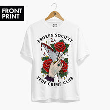 Laden Sie das Bild in den Galerie-Viewer, True Crime Club Front Print T-Shirt (Unisex)-Tattoo Clothing, Tattoo T-Shirt, N03-Broken Society