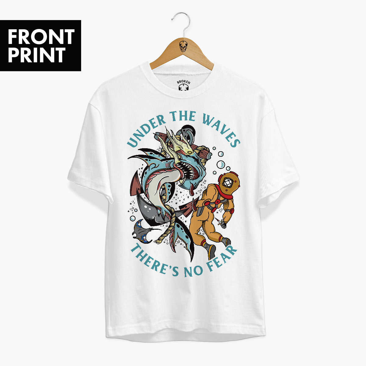 Under The Waves T-Shirt (Unisex)-Tattoo Clothing, Tattoo T-Shirt, EP01-Broken Society