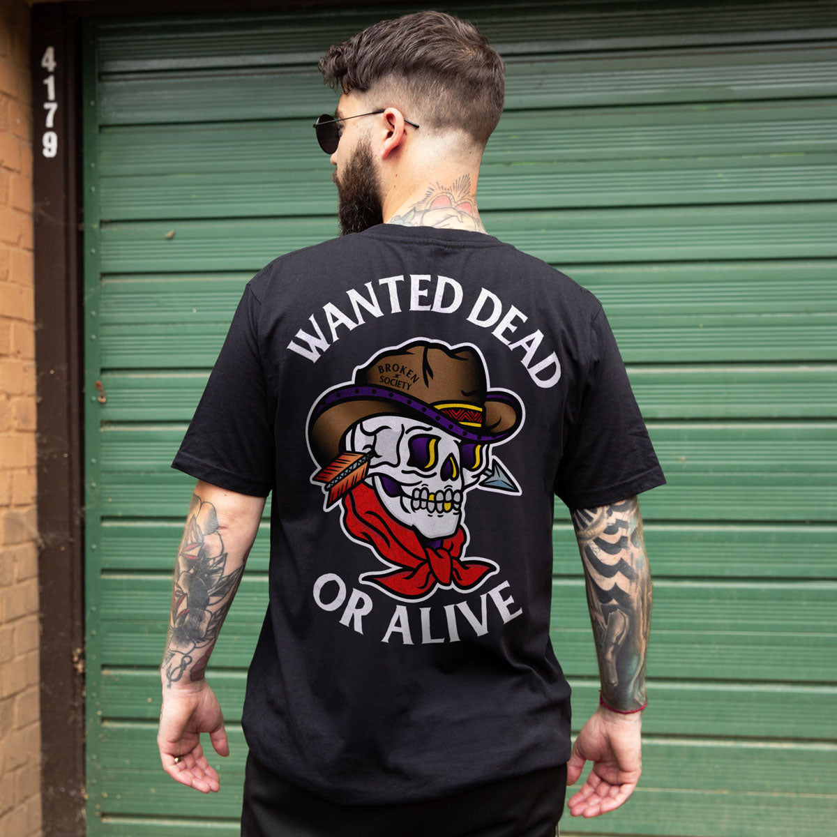 Wanted Dead Or Alive T-shirt (Unisex)-Tattoo Clothing, Tattoo T-Shirt, N03-Broken Society