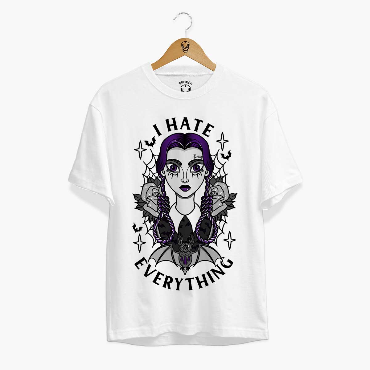 Wednesday Addams T-Shirt (Unisex)-Tattoo Clothing, Tattoo T-Shirt, EP01-Broken Society
