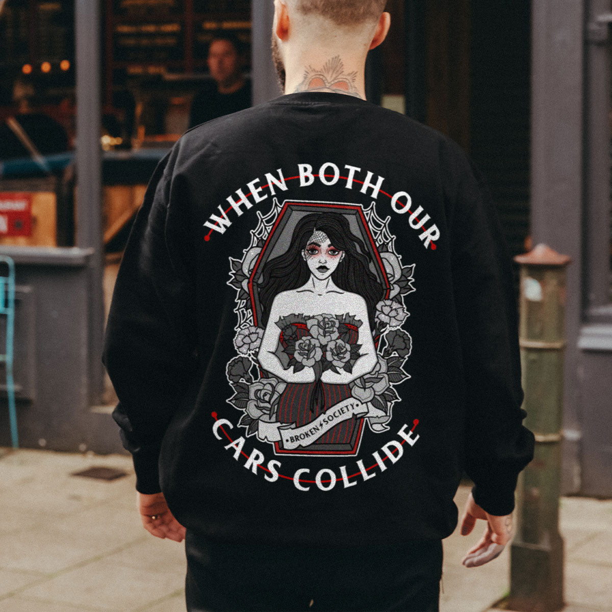 When Cars Collide Sweatshirt (Unisex)-Tattoo Clothing, Tattoo Sweatshirt, JH030-Broken Society