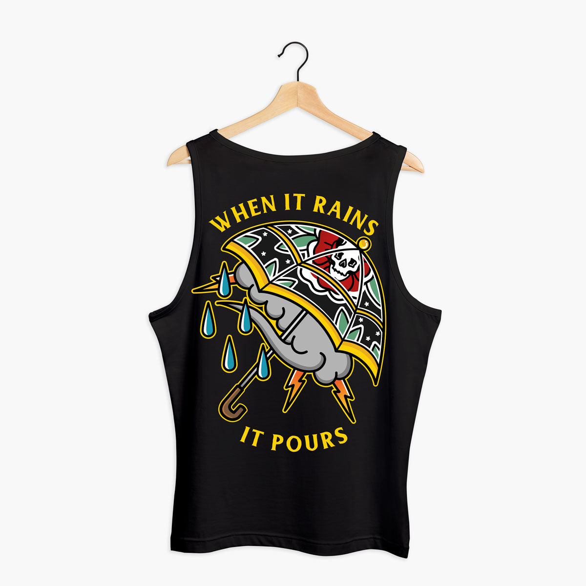 When It Rains It Pours Tank (Unisex)-Tattoo Clothing, Tattoo Tank, 03980-Broken Society