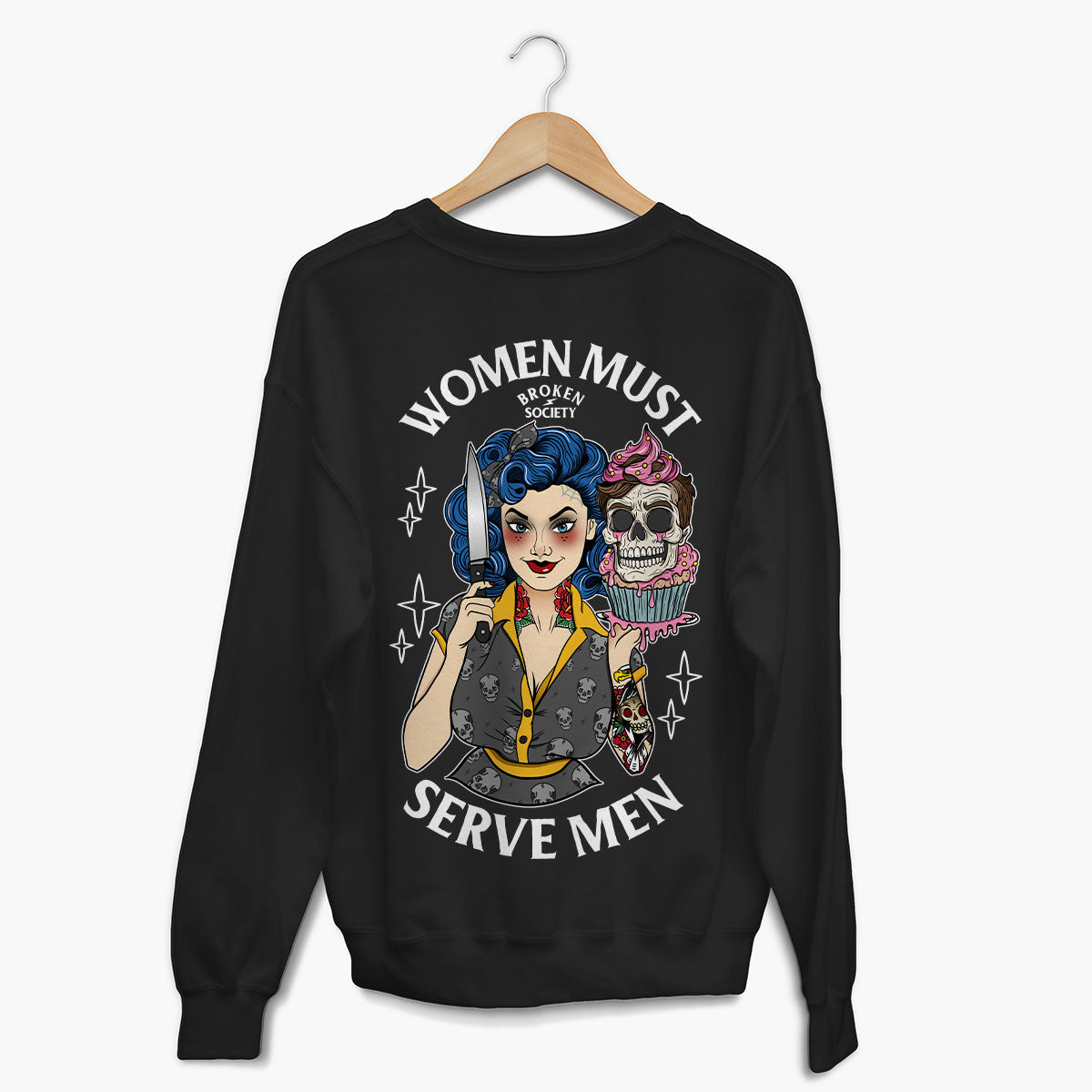 Women Must Serve Sweatshirt (Unisex)-Tattoo Clothing, Tattoo Sweatshirt, JH030-Broken Society