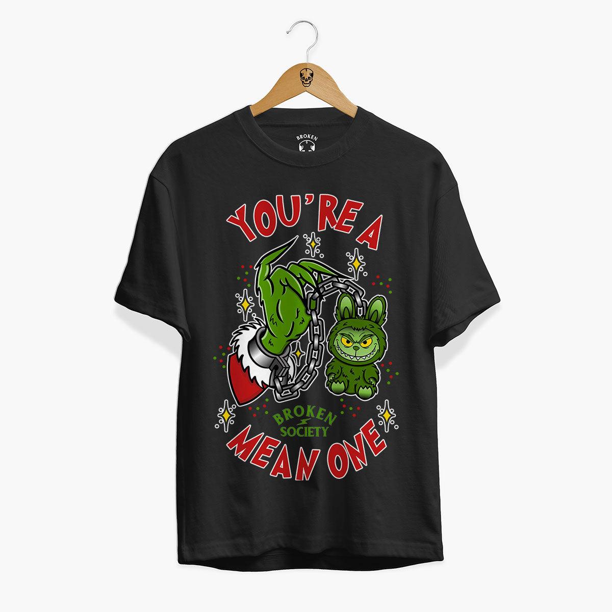 You're A Mean One Christmas T-Shirt (Unisex)-Tattoo Clothing, Tattoo T-Shirt, EP01-Broken Society