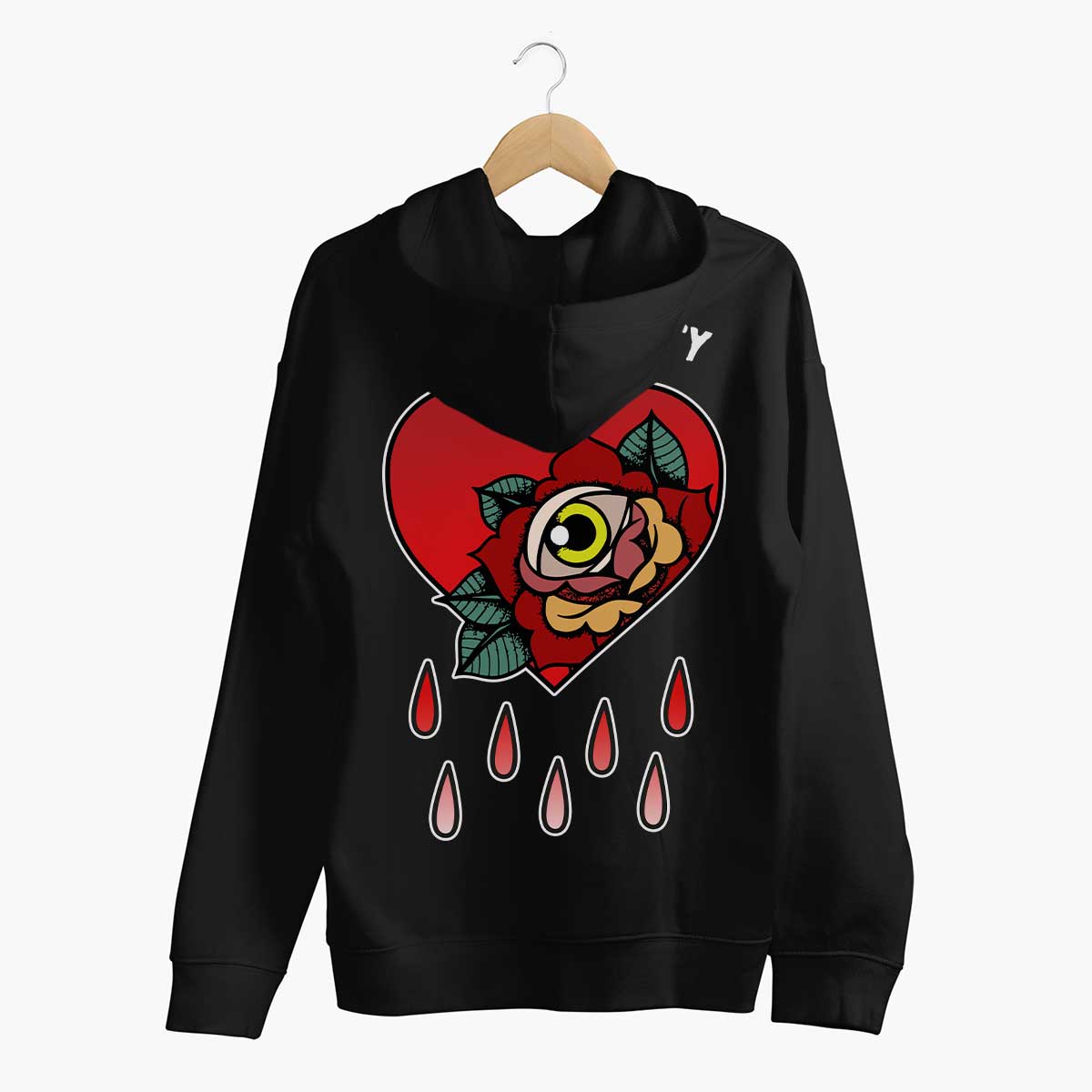 Bleeding Heart Hoodie (Unisex)-Tattoo Clothing, Tattoo Hoodie, JH001-Broken Society