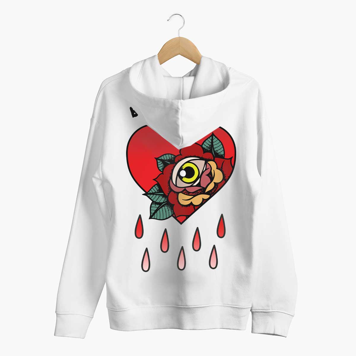 Bleeding Heart Hoodie (Unisex)-Tattoo Clothing, Tattoo Hoodie, JH001-Broken Society