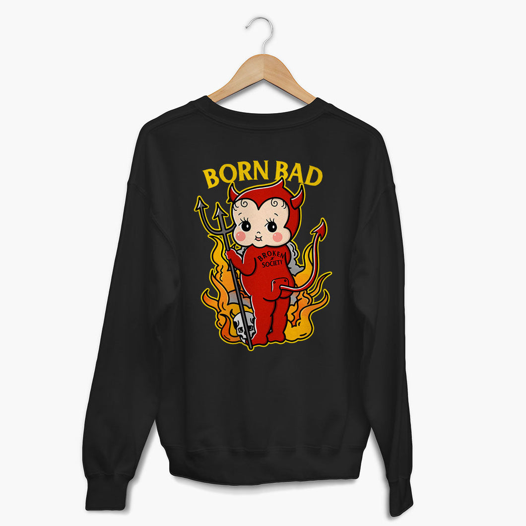 Born Bad Devil Sweatshirt (Unisex)-Tattoo Clothing, Tattoo Sweatshirt, JH030-Broken Society