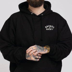 Broken Society Embroidered Hoodie (Unisex)-Tattoo Clothing, Tattoo Hoodie, JH001-Broken Society