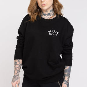 Broken Society Embroidered Sweatshirt (Unisex)-Tattoo Clothing, Tattoo Sweatshirt, JH030-Broken Society