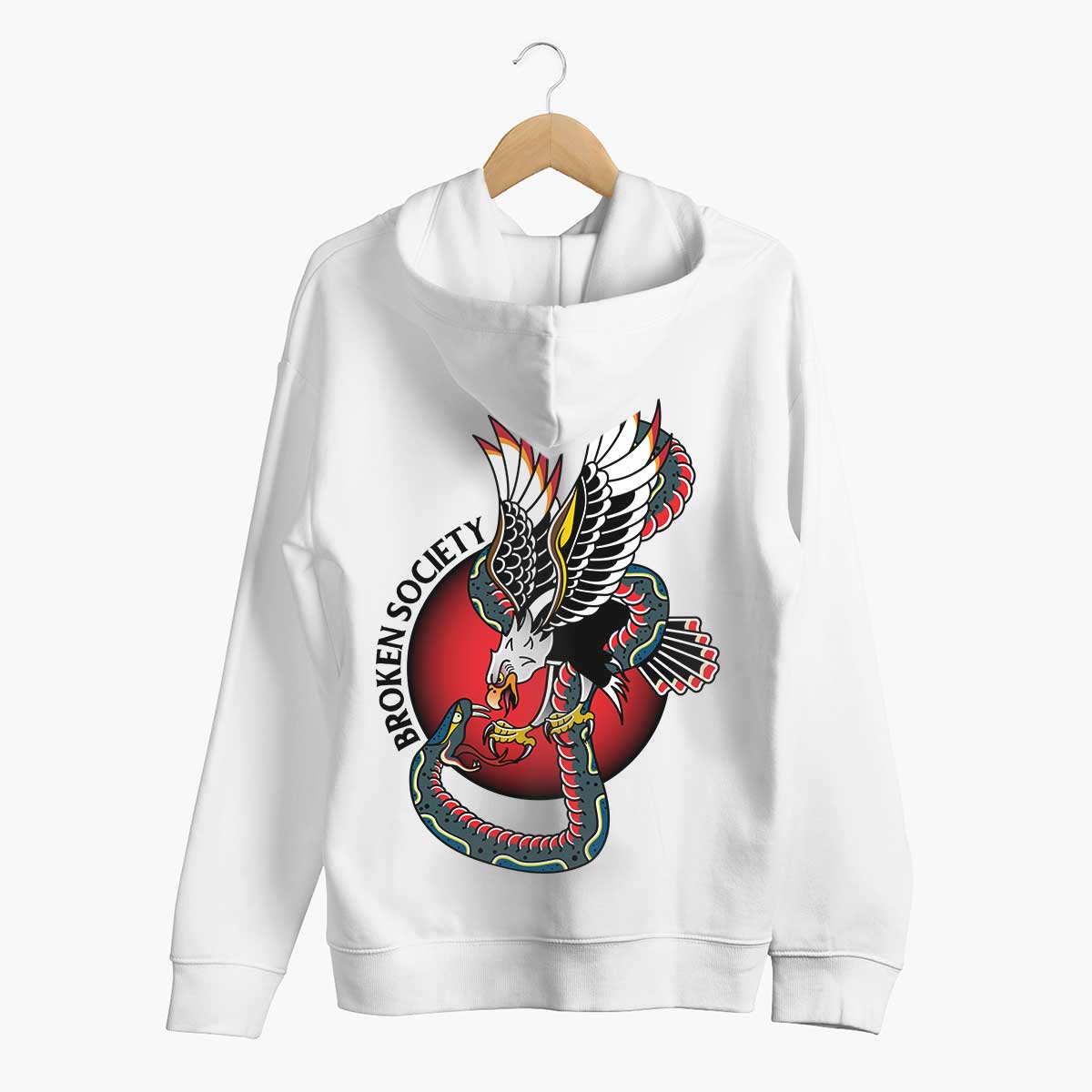Eagle Vs Snake Hoodie (Unisex)-Tattoo Clothing, Tattoo Hoodie, JH001-Broken Society