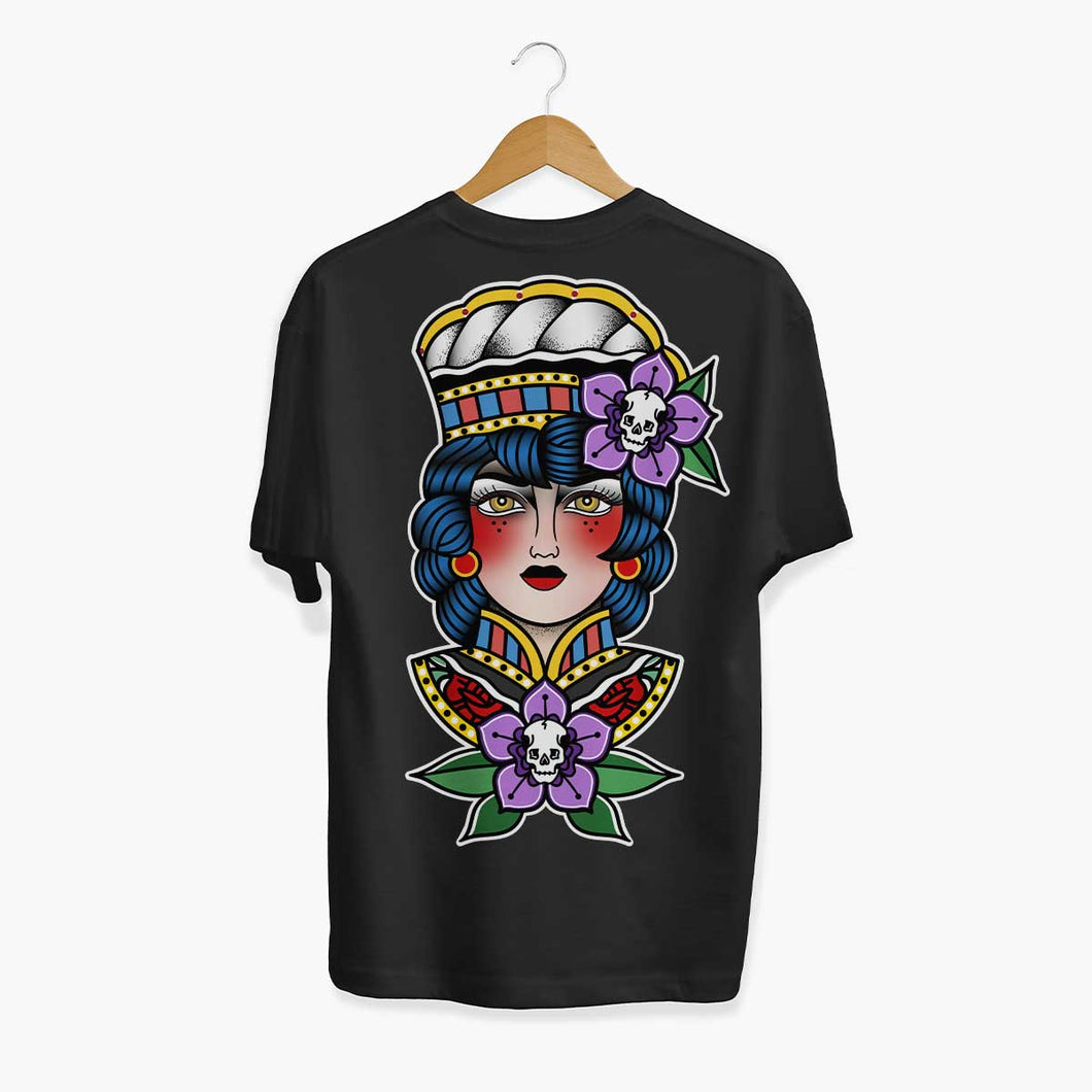 Flower Girl T-Shirt (Unisex)-Tattoo Clothing, Tattoo T-Shirt, N03-Broken Society