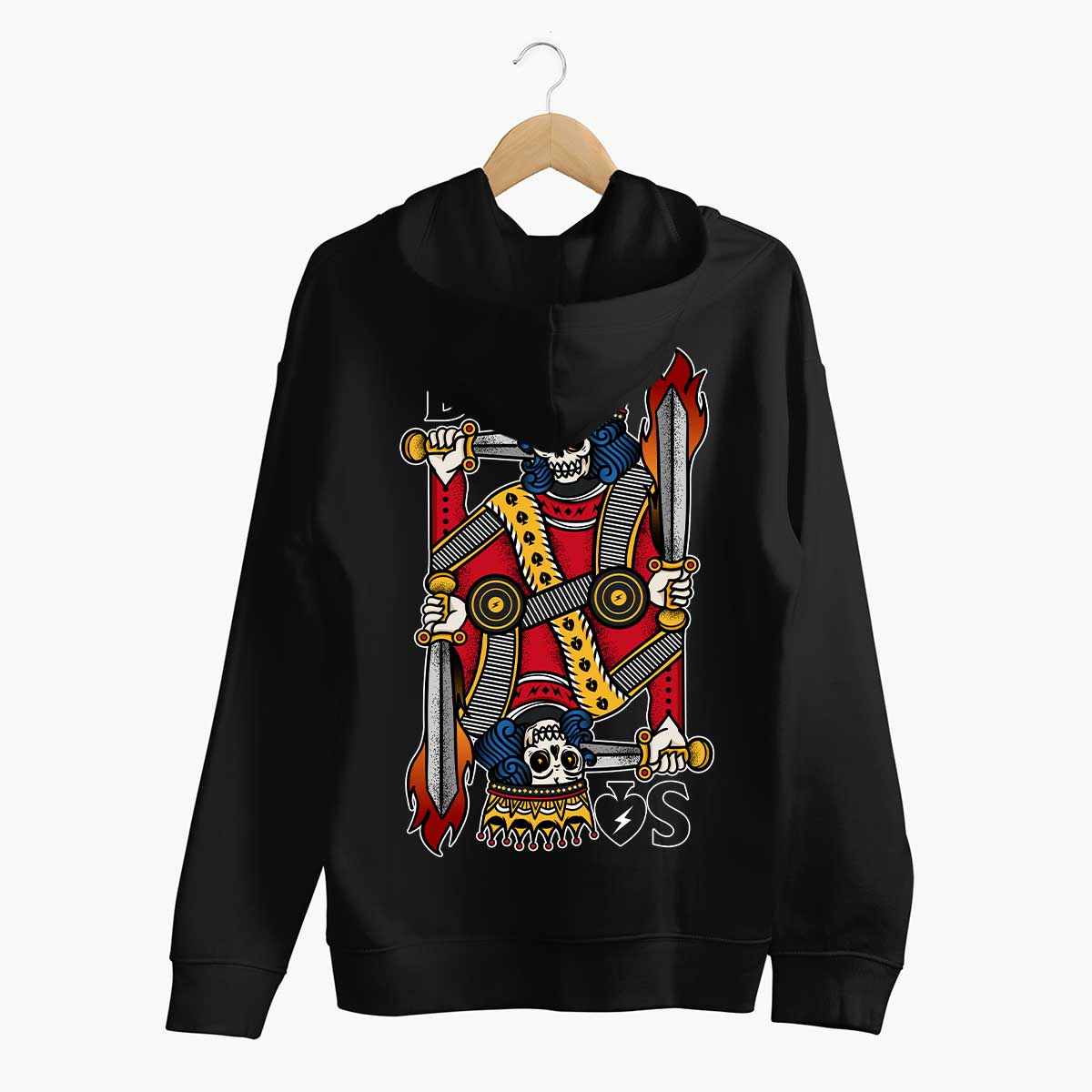 King Of Spades Hoodie (Unisex)-Tattoo Clothing, Tattoo Hoodie, JH001-Broken Society