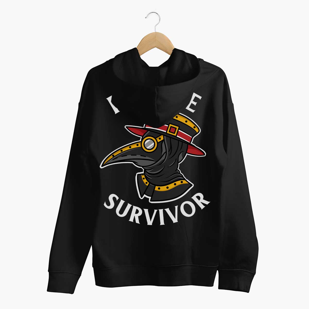 Plague Survivor Hoodie (Unisex)-Tattoo Clothing, Tattoo Hoodie, JH001-Broken Society