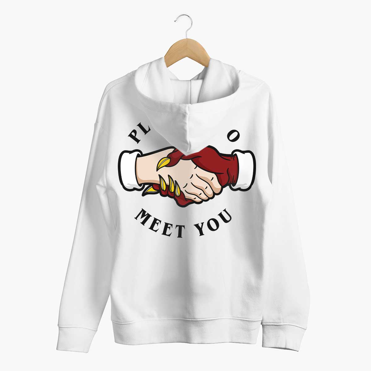 Pleased To Meet You Hoodie (Unisex)-Tattoo Clothing, Tattoo Hoodie, JH001-Broken Society