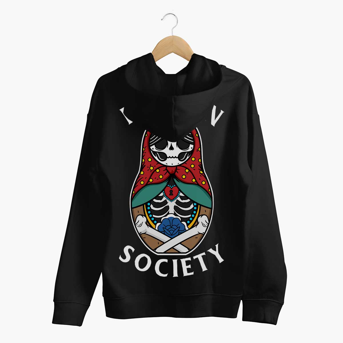Russian Doll Hoodie (Unisex)-Tattoo Clothing, Tattoo Hoodie, JH001-Broken Society